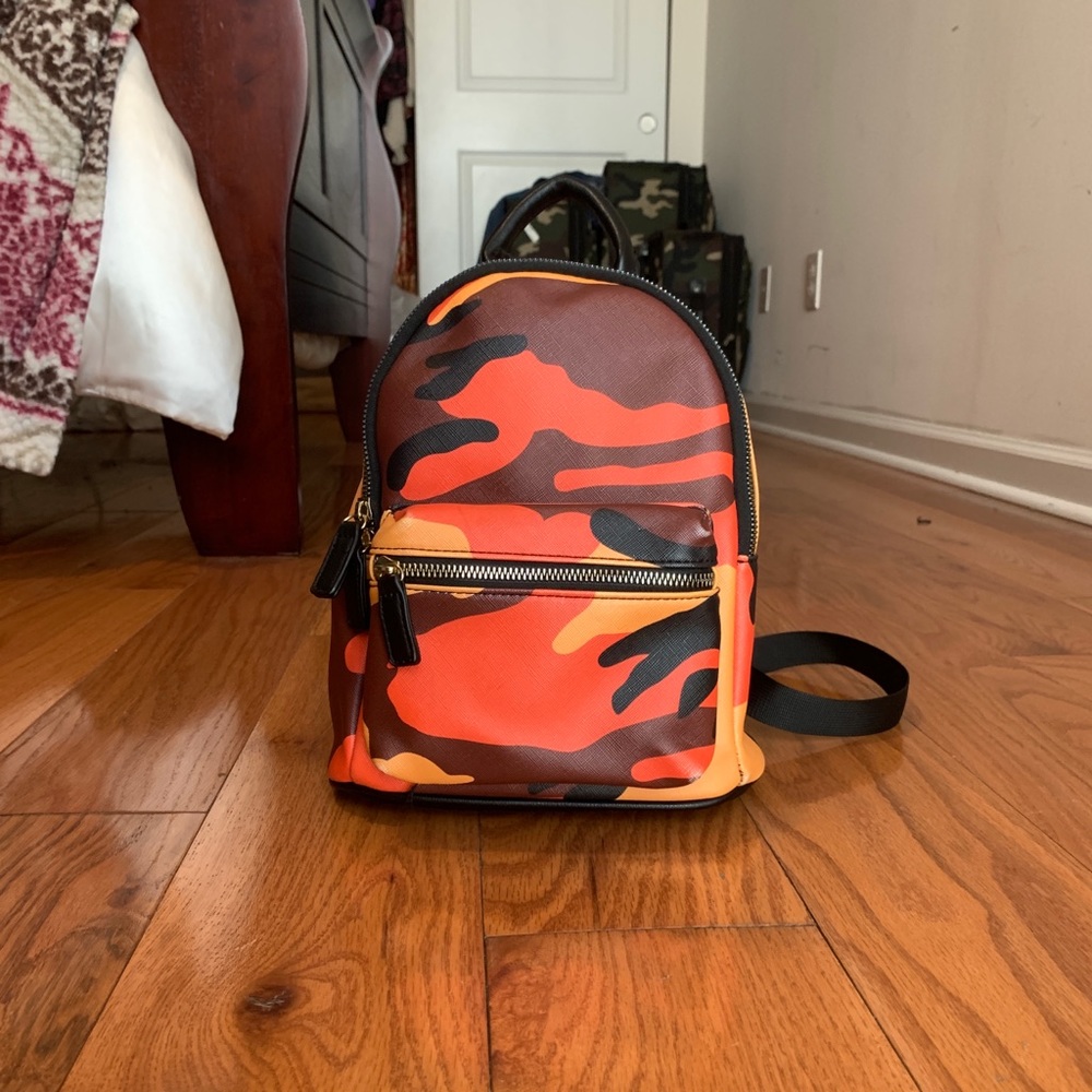 Orange Camo Mini Backpack